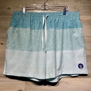 Chubbies 5.5” Classic Swim Trunks Men’s XXL The Whale Sharks Blue Stripes Spots